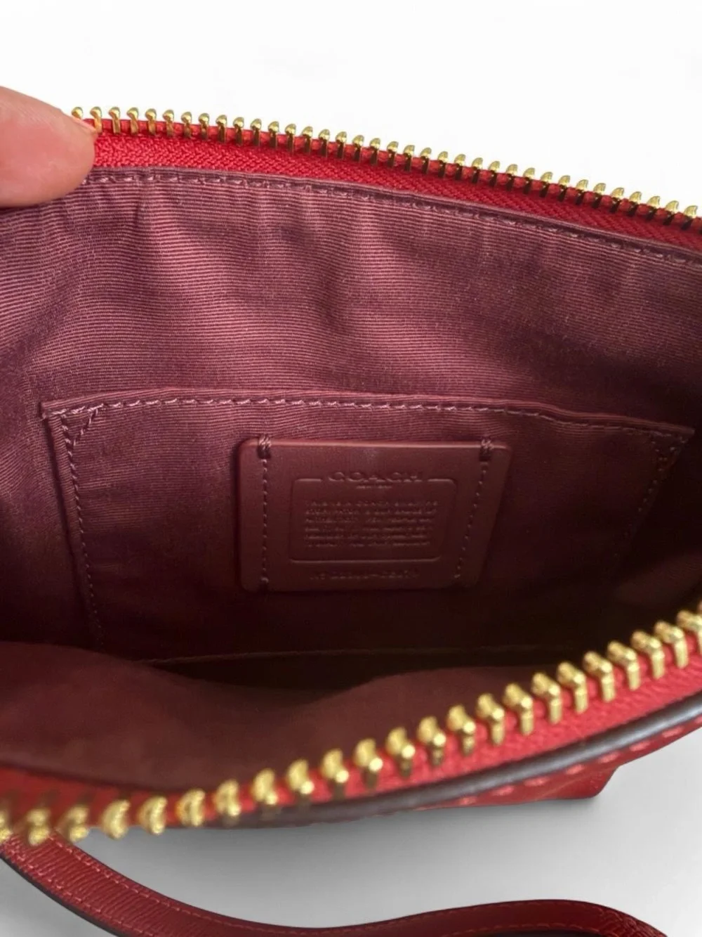 COACH Mini Rowan File Bag Red Leather Crossbody Bag